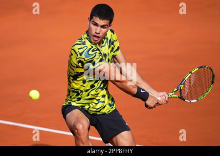 Barcelona, Spanien. 22. April 2023. Während des Barcelona Open Banc Sabadell, Conde de de Godo Trophäenspiels, Halbfinale. Tennis ATP 500, Real Club de Tenis Barcelona, Barcelona, Spanien - 22. April 2023. (Foto: Bagu Blanco/PRESSIN) Kredit: PRESSINPHOTO SPORTS AGENCY/Alamy Live News Stockfoto