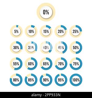 Satz von Kreis-Prozentdiagrammen für Infografiken-Designelemente Stock Vektor