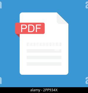 Symbol für PDF-Datei. Flache grafische Darstellung. Vektor-PDF-Symbol. Stock Vektor