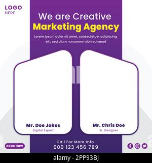 Creative Marketing Agency Post Design, Social Post Design Stock Vektor