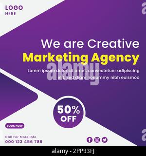 Creative Marketing Agency Post Design, Social Post Design, Flyer Design Stock Vektor