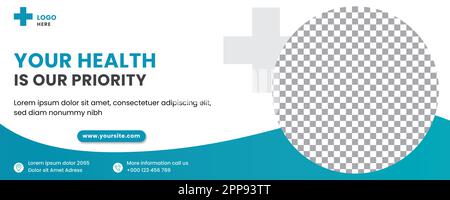 Health Banner für Web, Social Cover Design Stock Vektor