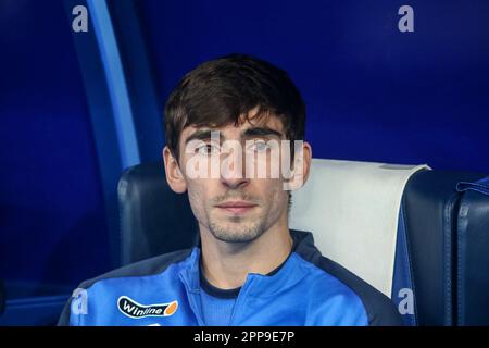 Sankt Petersburg, Russland. 22. April 2023. Zelimkhan Bakaev (Nr. 7) von Zenit während des Fußballspiels der russischen Premier League zwischen Zenit St. Petersburg und Dynamo Moskau in der Gazprom Arena. Zenit 3:1 Dynamo. (Foto: Maksim Konstantinov/SOPA Images/Sipa USA) Guthaben: SIPA USA/Alamy Live News Stockfoto