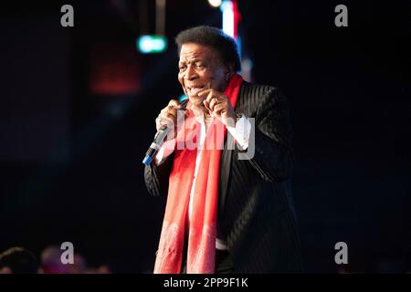 Calcar, Deutschland. 22. April 2023. Roberto BLANCO, Sänger, Gesang, Gesang, Konzert, Die Goldene Sonne 2023, am 22. April 2023 in Wunderland Kalkar, Kredit: dpa/Alamy Live News Stockfoto