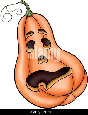 Vektorset halloween-Kürbisse. Haloween-Jack-O'Lantern-Illustrationen. Gruselige Dekoration. Stock Vektor