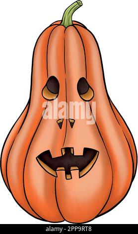 Vektorset halloween-Kürbisse. Haloween-Jack-O'Lantern-Illustrationen. Gruselige Dekoration. Stock Vektor