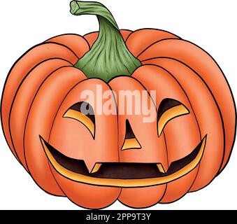 Vektorset halloween-Kürbisse. Haloween-Jack-O'Lantern-Illustrationen. Gruselige Dekoration. Stock Vektor