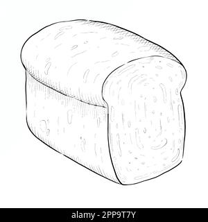 Digital gezeichnete Konturen von Bäckereiabbildungen. Dekoration für Bäckerei oder Logo. Stock Vektor