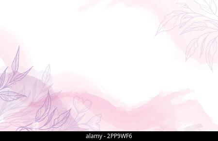 Vektorhintergrund mit Aquarellflecken und Blättern Stock Vektor