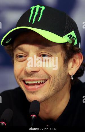 Monza, Italien. 22. April 2023. Valentino Rossi während der Pressekonferenz während der Fanatec GT World Challenge Europe am 22. April 2023 im Autodromo Nazionale in Monza, Italien. Kredit: Marco Canoniero/Alamy Live News Stockfoto