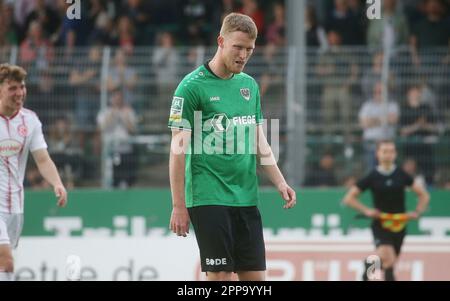 Münster, Deutschland. 22. April 2023. firo : 04/22/2023-Fußball, Fußball, Saison der Regionalliga, 2022/2023, Regionalliga West, Rückflug, 31. Spieltag SC Preussen Münster, SCP, Preussen Münster - Fortuna Düsseldorf 2, II, Two, 2:0 SC Preussen Münster, SCP, Preussen Münster, Rises, in, Die, 3. Liga, Rise Gerrit Wegkamp Credit: dpa/Alamy Live News Stockfoto