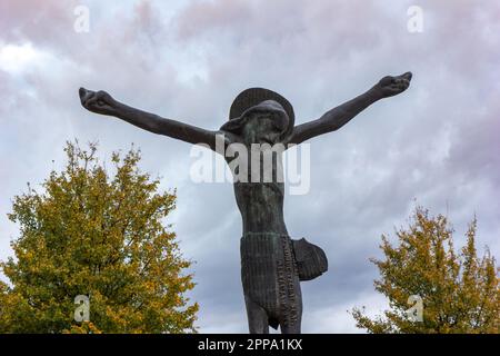 Die Statue des auferstandenen Christus in Medjugorje, Bosnien und Herzegowina. Stockfoto