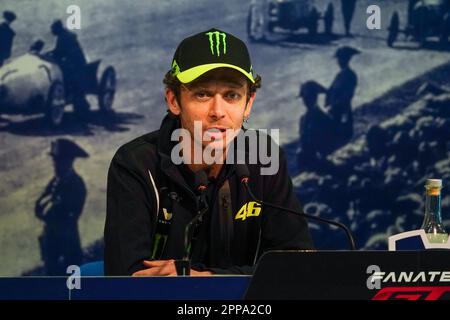 Monza, Italien. 23. April 2023. Valentino ROSSI auf der Fanatec GT World Challenge Europe Pressekonferenz in Autodromo di Monza am 22. April 2023 in Monza, Italien. Kredit: Luca Rossini/E-Mage/Alamy Live News Stockfoto