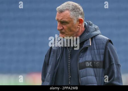 Tony Mowbray Manager von Sunderland kommt vor dem Sky Bet Championship-Spiel West Bromwich Albion vs Sunderland im Hawthorns, West Bromwich, Großbritannien, 23. April 2023 (Foto von Gareth Evans/News Images) in West Bromwich, Großbritannien, am 4./23. April 2023. (Foto: Gareth Evans/News Images/Sipa USA) Stockfoto