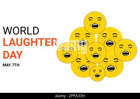 Weltlachtag. Urlaubskonzept. Vorlage für Hintergrund, Banner, Karte, Poster mit Texteindruck. Vektordarstellung. Stock Vektor