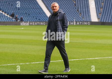 West Bromwich, Großbritannien. 23. April 2023. Tony Mowbray Manager von Sunderland kommt vor dem Sky Bet Championship-Spiel West Bromwich Albion vs Sunderland im Hawthorns, West Bromwich, Großbritannien, 23. April 2023 (Foto von Gareth Evans/News Images) in West Bromwich, Großbritannien, am 4./23. April 2023. (Foto: Gareth Evans/News Images/Sipa USA) Guthaben: SIPA USA/Alamy Live News Stockfoto