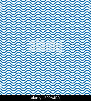 Hintergrund mit blauem Wellenmuster. Abstrakte blaue Wellenlinien Hintergrund. Verwenden Sie dieses Wellenmuster in jedem Design. Stockfoto
