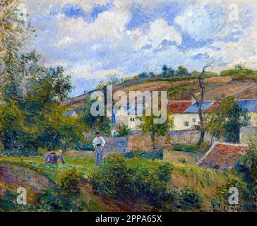 Eine Ecke der Eremitage, Pontoise (1878) Gemälde in hoher Auflösung von Camille Pissarro. Original aus dem Kunstmuseum Basel Museum. Digital enha Stockfoto