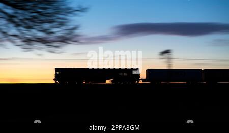 09/02/2023 Bay Horse (südlich von Lancaster) 66426 4L10 1238 Coatbridge (Drs) zu Tilbury2 Container tML FL Stockfoto