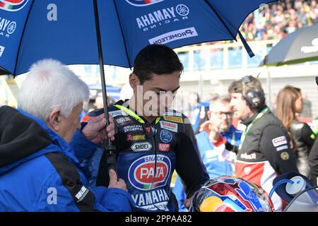 TT Assen Circuit, Assen, Niederlande, 22. April 2023, Nr. 54 Toprak Razgatlioglu TUR Yamaha YZF R1 Yamaha WorldSBK Team während Pirelli Dutch Round FIM Stockfoto