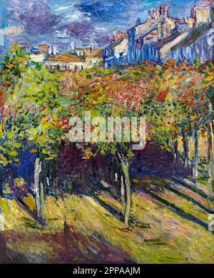 Abgebildeter Ort: Le cours du 14 juillet vu de la maison de Claude Monet. Stockfoto
