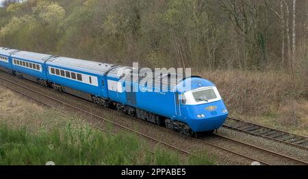 Midland Pullman am Stadtrand von Carlisle auf dem Weg nach Schottland Stockfoto