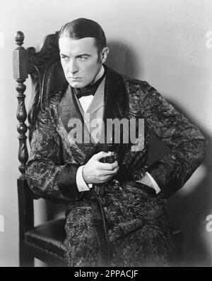 CLIVE BROOK Portrait in der Titelrolle DIE RÜCKKEHR VON SHERLOCK HOLMES 1929 Regisseur BASIL DEAN Story ARTHUR CONAN DOYLE 1929 Paramount Pictures Stockfoto