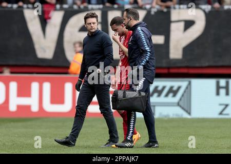 ENSCHEDE - Ramiz Zerrouki vom FC Twente während des niederländischen Premier-League-Spiels zwischen dem FC Twente und der Sparta Rotterdam am 22. April 2023 im Stadion De Grolsch Veste in Enschede, Niederlande. ANP JEROEN PUTMANS Stockfoto