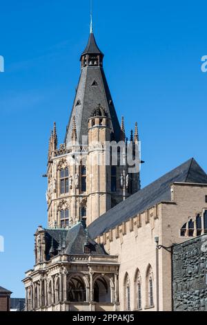 Turm des historischen Kölner Rathauses Deutschland Stockfoto