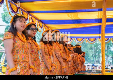 Traditionelles Wasserfestival (Sangrai) in Chittagong Hill Tracts, Bangladesch Stockfoto