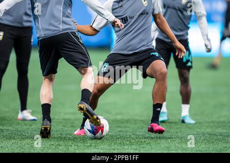 Charlotte, North Carolina, USA. 22. April 2023. Der Charlotte FC ist Gastgeber der Columbus Crew im Bank of America Stadium in Charlotte, North Carolina, USA. Charlotte FC gewinnt das Spiel, 1:0. (Kreditbild: © Walter G. Arce Sr./ZUMA Press Wire) NUR REDAKTIONELLE VERWENDUNG! Nicht für den kommerziellen GEBRAUCH! Stockfoto