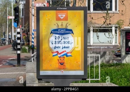 Reklametafel Staatsloterij Kingsday In Amsterdam Niederlande 22-4-2023 Stockfoto