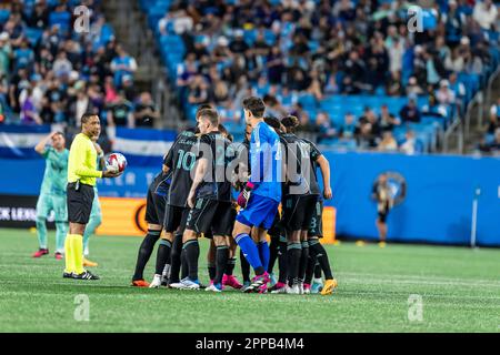 Charlotte, North Carolina, USA. 22. April 2023. Der Charlotte FC ist Gastgeber der Columbus Crew im Bank of America Stadium in Charlotte, North Carolina, USA. Charlotte FC gewinnt das Spiel, 1:0. (Kreditbild: © Walter G. Arce Sr./ZUMA Press Wire) NUR REDAKTIONELLE VERWENDUNG! Nicht für den kommerziellen GEBRAUCH! Stockfoto