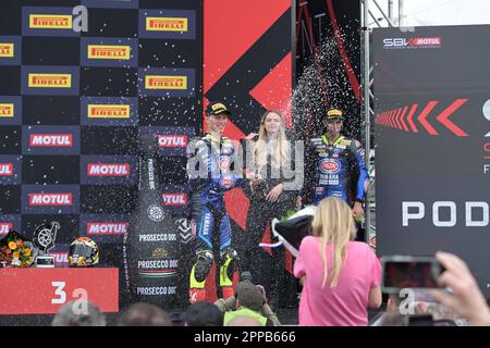 Assen, Niederlande. 23. April 2023. Race2, World Superbike - SBK in Assen, Niederlande, April 23 2023 Kredit: Independent Photo Agency/Alamy Live News Stockfoto