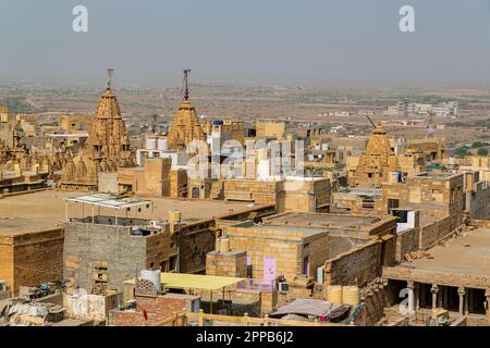 Blick über die Stadt Jaisalmer in Rajasthan, Indien Stockfoto