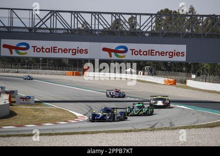 10 MOSS Nick (gbr), VAN BERLO Glenn (nld), Eurointernational, Ligier JS P320 - Nissan, Action 30 PINO Nicolas (gbr), BINDER Rene (aut), JANI Neel (che), Duqueine Team, Oreca Gibson 07 - Gibson, Action während der 4 Stunden von Barcelona 2023, 1. Runde der europäischen Le Mans Serie 2023 auf dem Circuit de Barcelona-Catalunya vom 21. Bis 23. April 2023 in Montmelo, Spanien - Foto: Xavi Bonilla/DPPI/LiveMedia Stockfoto