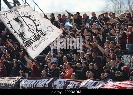 Berlin, Deutschland. 23. März 2023. Berlin, Deutschland, 23. April 2023. Während des Spiels zwischen BFC Dynamo und FC Rot-Weiss Erfurt, Regionalliga Nordost, Runde 29. Kredit: Fabideciria/Alamy Live News Stockfoto