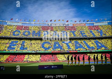 Bercelona, Spanien. 23. April 2023. Die Spieler des FC Barcelona während eines Spiels in La Liga Santander zwischen dem FC Barcelona und Atletico de Madrid am 23. April 2023 im Spotify Camp Nou in Barcelona, Spanien. (Foto/Felipe Mondino) Kredit: Live Media Publishing Group/Alamy Live News Stockfoto