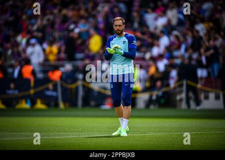 Bercelona, Spanien. 23. April 2023. Oblak (Atletico de Madrid) während eines Spiels in La Liga Santander zwischen dem FC Barcelona und Atletico de Madrid am 23. April 2023 im Spotify Camp Nou in Barcelona, Spanien. (Foto/Felipe Mondino) Kredit: Unabhängige Fotoagentur/Alamy Live News Stockfoto
