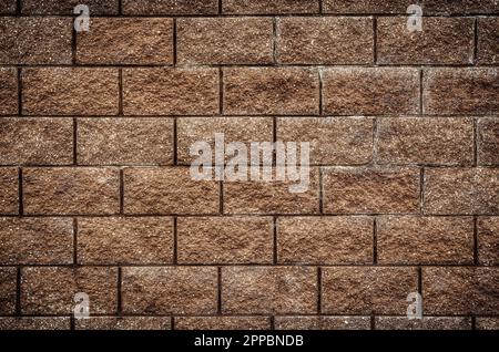 Foto einer Ziegelwand zur Verwendung als Hintergrund. Alte Ziegelstruktur. Brauner Wandhintergrund. Stockfoto