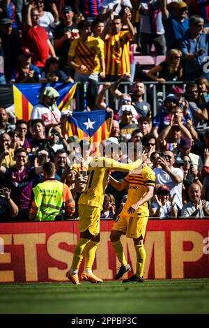 Bercelona, Spanien. 23. April 2023. Ferran Torres (FC Barcelona) bei einem Spiel in La Liga Santander zwischen dem FC Barcelona und Atletico de Madrid am 23. April 2023 im Spotify Camp Nou in Barcelona, Spanien. (Foto/Felipe Mondino) Kredit: Unabhängige Fotoagentur/Alamy Live News Stockfoto