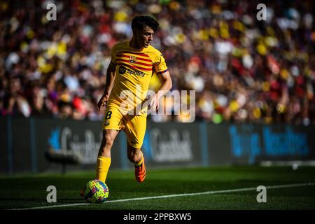Bercelona, Spanien. 23. April 2023. Pedri (FC Barcelona) während eines Spiels in La Liga Santander zwischen dem FC Barcelona und Atletico de Madrid am 23. April 2023 im Spotify Camp Nou in Barcelona, Spanien. (Foto/Felipe Mondino) Kredit: Live Media Publishing Group/Alamy Live News Stockfoto