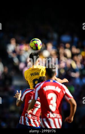 Bercelona, Spanien. 23. April 2023. Pedri (FC Barcelona) während eines Spiels in La Liga Santander zwischen dem FC Barcelona und Atletico de Madrid am 23. April 2023 im Spotify Camp Nou in Barcelona, Spanien. (Foto/Felipe Mondino) Kredit: Live Media Publishing Group/Alamy Live News Stockfoto
