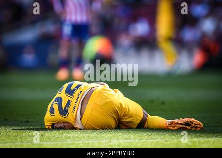 Bercelona, Spanien. 23. April 2023. Raphinha (FC Barcelona) bei einem Spiel in La Liga Santander zwischen dem FC Barcelona und Atletico de Madrid am 23. April 2023 im Spotify Camp Nou in Barcelona, Spanien. (Foto/Felipe Mondino) Kredit: Unabhängige Fotoagentur/Alamy Live News Stockfoto