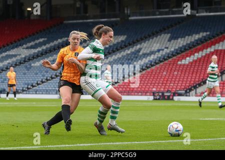 Glasgow, Großbritannien. 23. April 2023. Im Halbfinale des Women's Scottish Cup zwischen Glasgow City und Celtic, gespielt im Hampden Park, Glasgow, Schottland, Großbritannien, gewann Celtic mit 0 bis 1 Punkten. NATASHA FLINT, Celtic Nummer 26, erzielte das Tor in 19 Minuten. Celtic spielt jetzt am 28. Mai 2023 in Hampden Park, Glasgow, Scotland Credit: Findlay/Alamy Live News Rangers im Finale Stockfoto