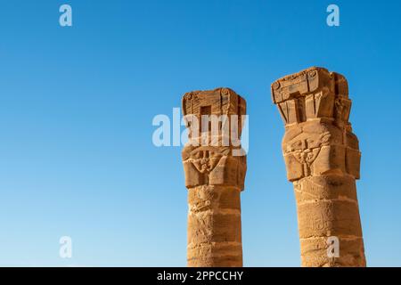 Säulen in den Tempelruinen von Jebel Barkal, Karima, Sudan Stockfoto