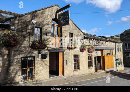 Sowerby Bridge,a,Market Town,in,Upper Calder Valley,in,Calderdale,in,West Yorkshire,Yorkshire,North,Northern,Stadt,England,English,British,Großbritannien,GB,UK,Großbritannien,Europa,Europa, Stockfoto