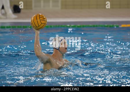 Triest, Italien. 22. April 2023. Ivan Buljubasic (Pallanuoto Triest) während Pallanuoto Triest vs AN Brescia, Waterpolo Italian Serie A Match in Triest, Italien, April 22 2023 Kredit: Independent Photo Agency/Alamy Live News Stockfoto