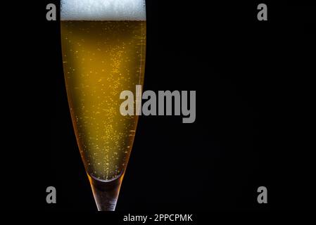 Köstliches hausgemachtes Bier in einem Bierglas. Stockfoto