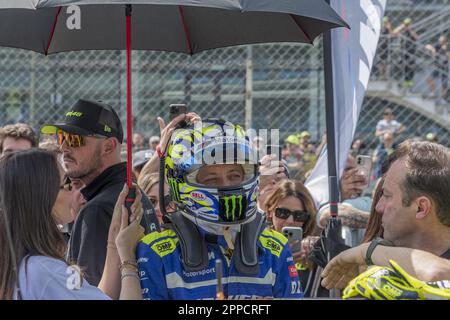 Monza, Italien. 23. April 2023. Monza, Monza, Italien, 23. April 2023, Francesca Sofia Novello, Valentino Rossi - GT World Challenge Monza 2023 während der Fanatec GT World Challenge Europe Powered by AWS - 2023 MONZA - Grand Tourism Credit: Live Media Publishing Group/Alamy Live News Stockfoto